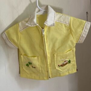 Summer shirt zipper front NWOT approximately sz 12 mths yellow